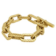 Tiffany Vintage 18ct Gold Chain Link Bracelet With Rope-Like Texture Circa 1980