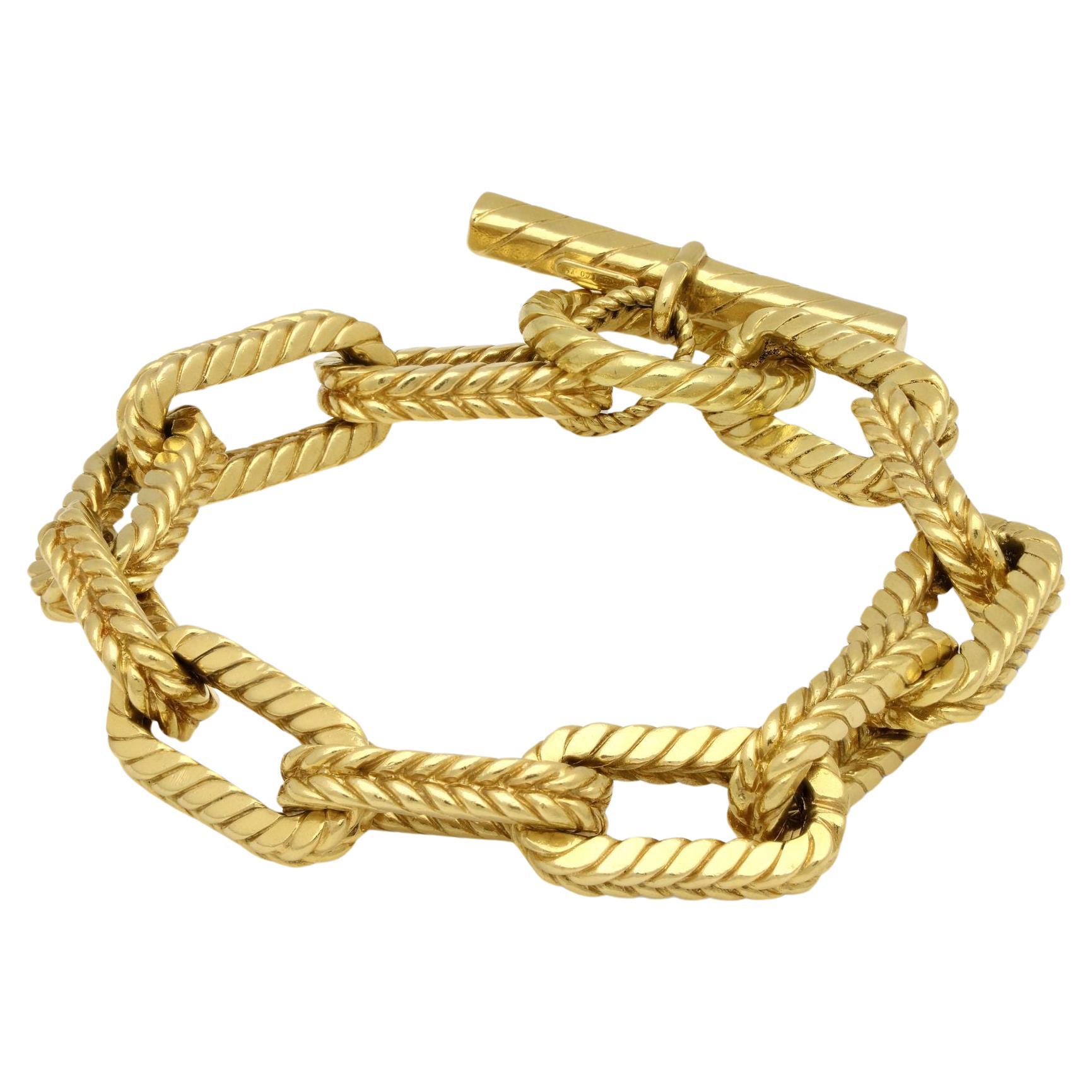 Tiffany Vintage 18ct Yellow Gold Anchor Link Bracelet Circa 1980 For Sale