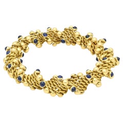 Tiffany Vintage Pulsera hélice de oro amarillo de 18 ct y zafiro circa 1970