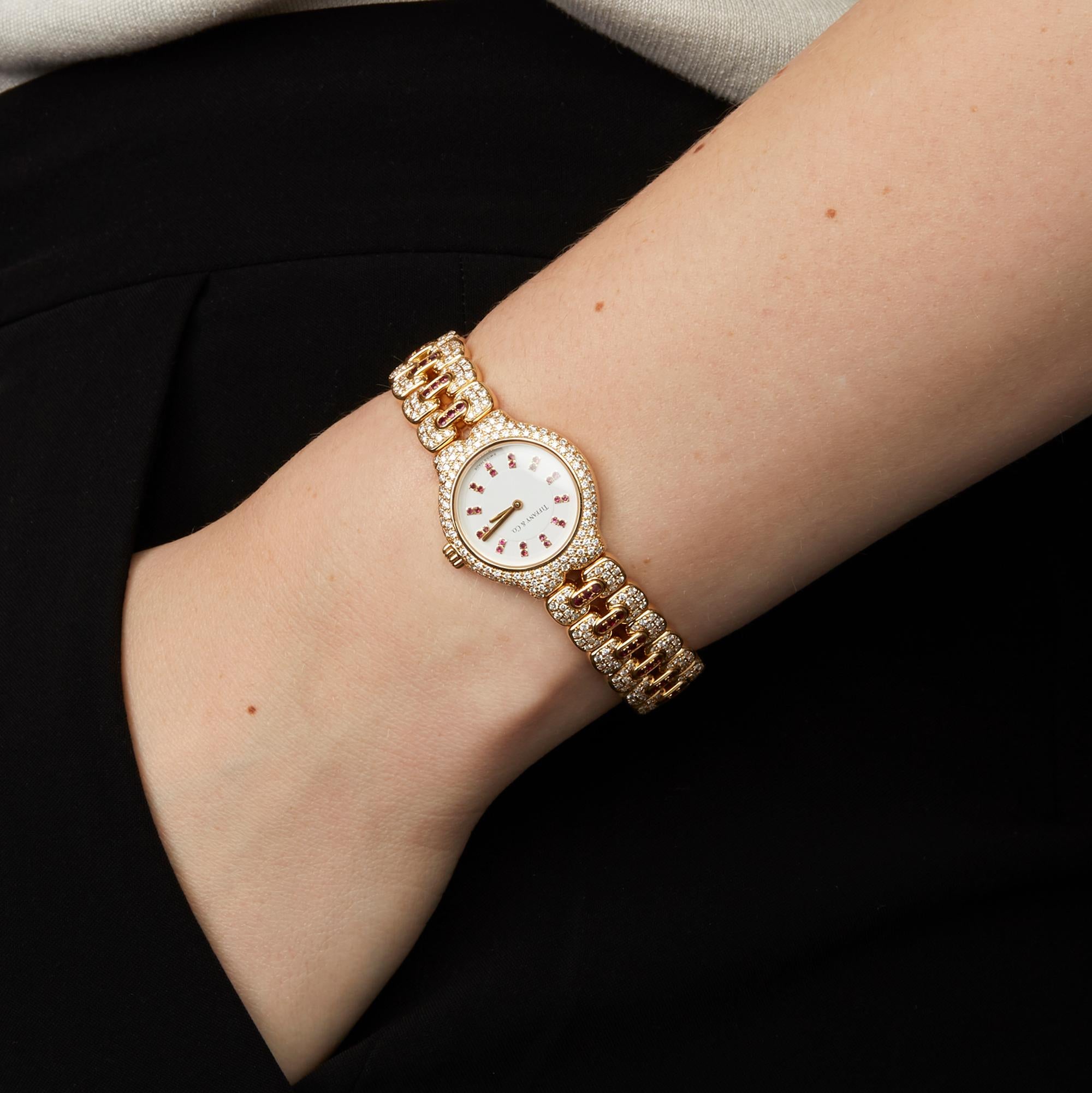 Tiffany & Co. Vintage Diamond Yellow Gold Wristwatch 3