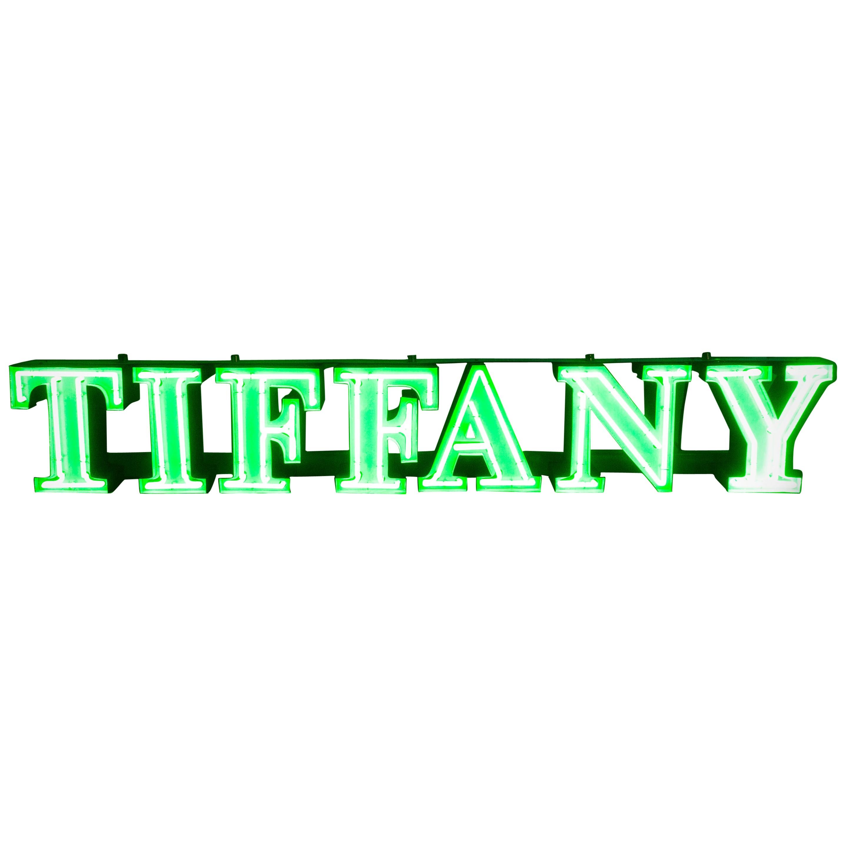 Tiffany Vintage Neon Lettering Advertising Sign, 1970s