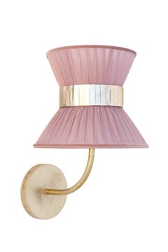 “Tiffany” Wall Bracket 23 Onion Silk, Antiqued Brass, Silvered Glass