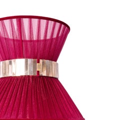 “Tiffany” Wall Bracket 23 Ruby Silk, Antiqued Brass, Silvered Glass