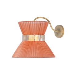 Soporte de pared "Tiffany" 30 Seda Koral, latón envejecido, cristal plateado