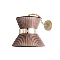 “Tiffany” Wall Bracket 30 Tobacco Silk, Antiqued Brass, Silvered Glass