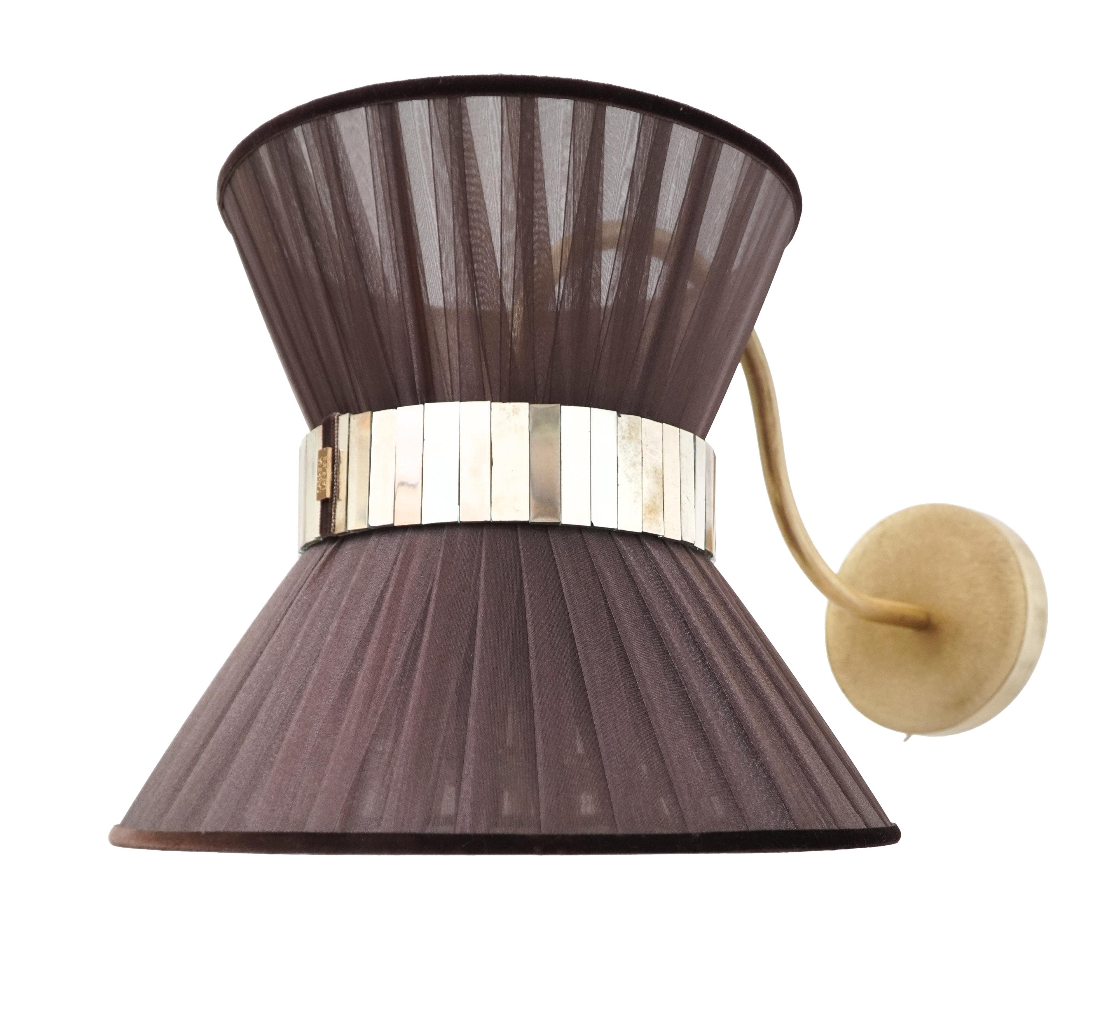 Wandhalterung 30 aus Tabak-Seide, antikes Messing, versilbertes Glas (Versilbert) im Angebot