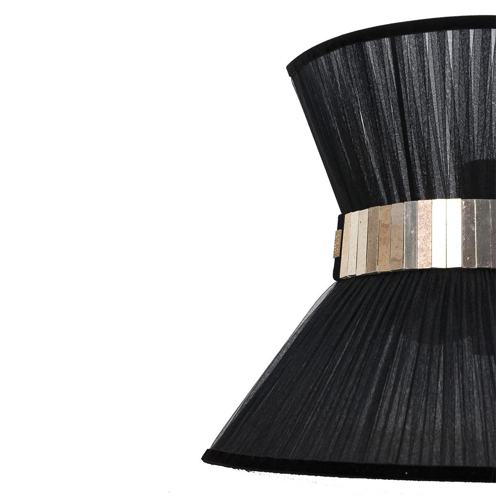Modern “Tiffany” contemporary bowtie wall lamp 40 , Black Silk, Silvered Glass, brass 