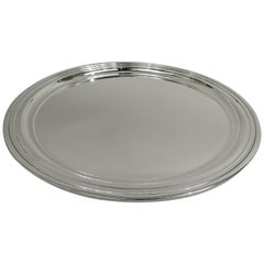 Tiffany Wartime-Era Modern Sterling Silver 10-Inch Round Tray