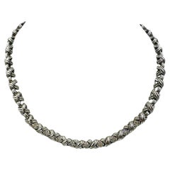 Tiffany White Gold Diamond Signature Necklace