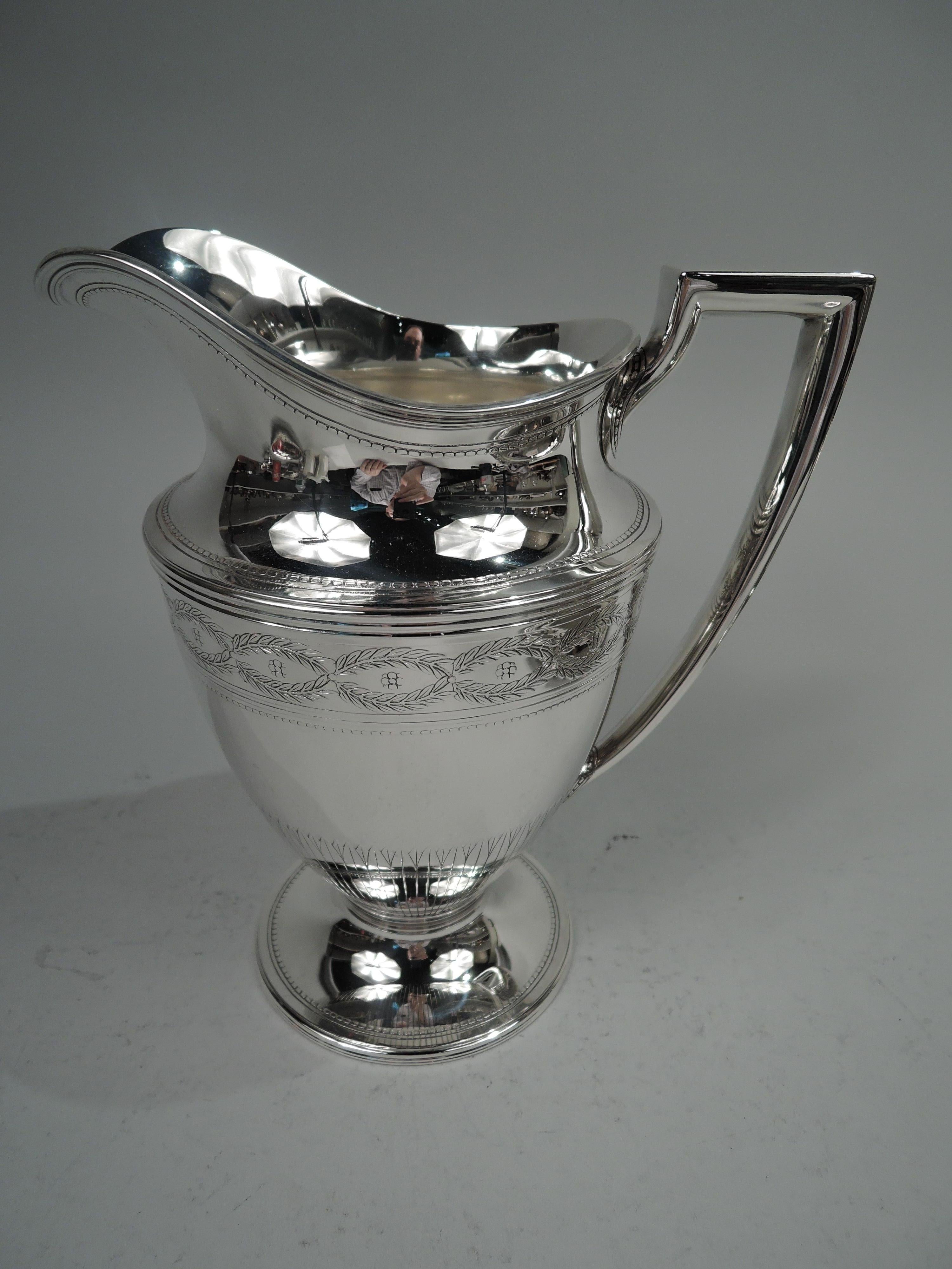 American Tiffany Winthrop Drinks Set for 6 with Pitcher & Goblets on Tray For Sale
