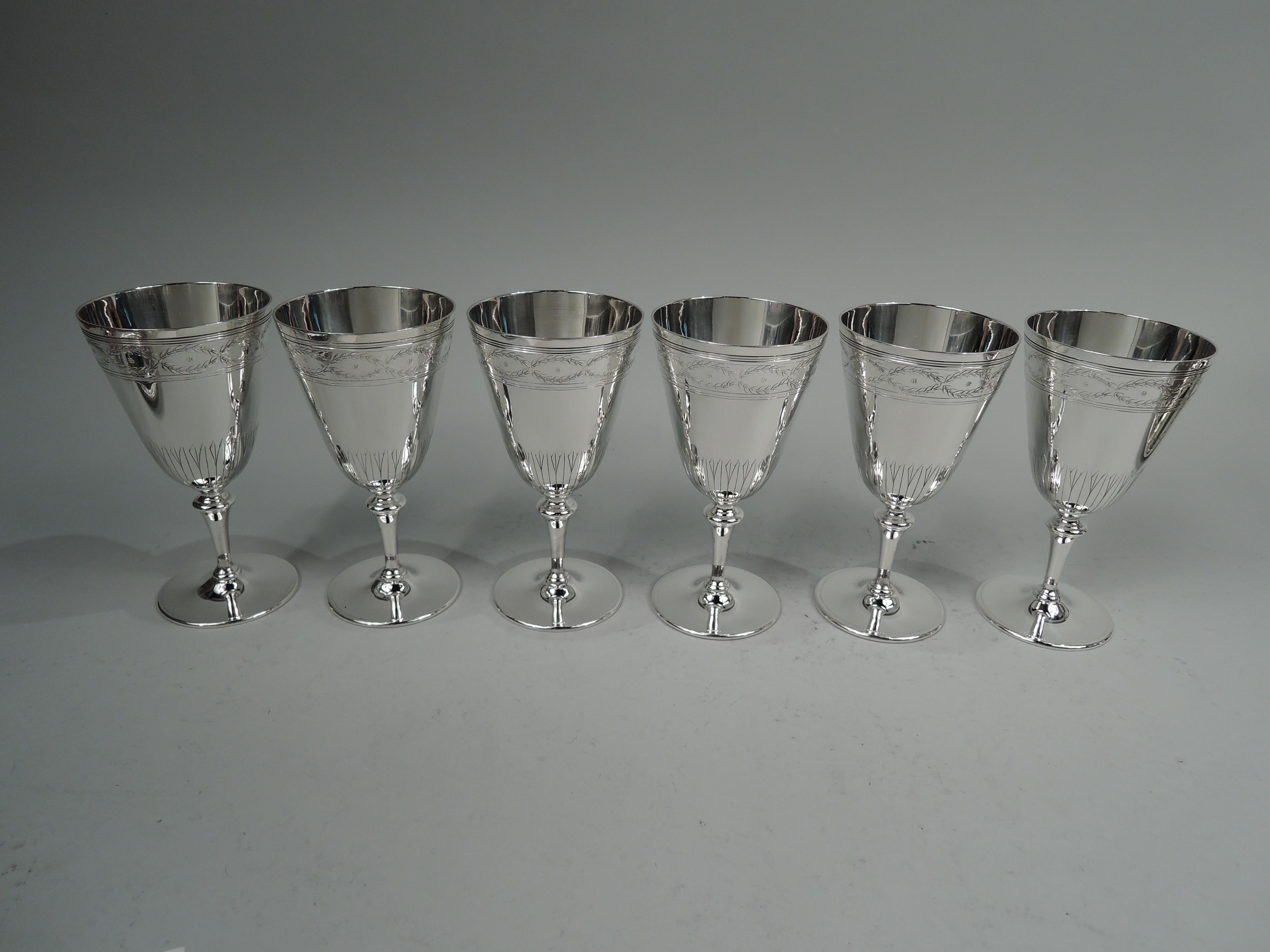 Tiffany Winthrop Drinks Set for 6 with Pitcher & Goblets on Tray For Sale 1