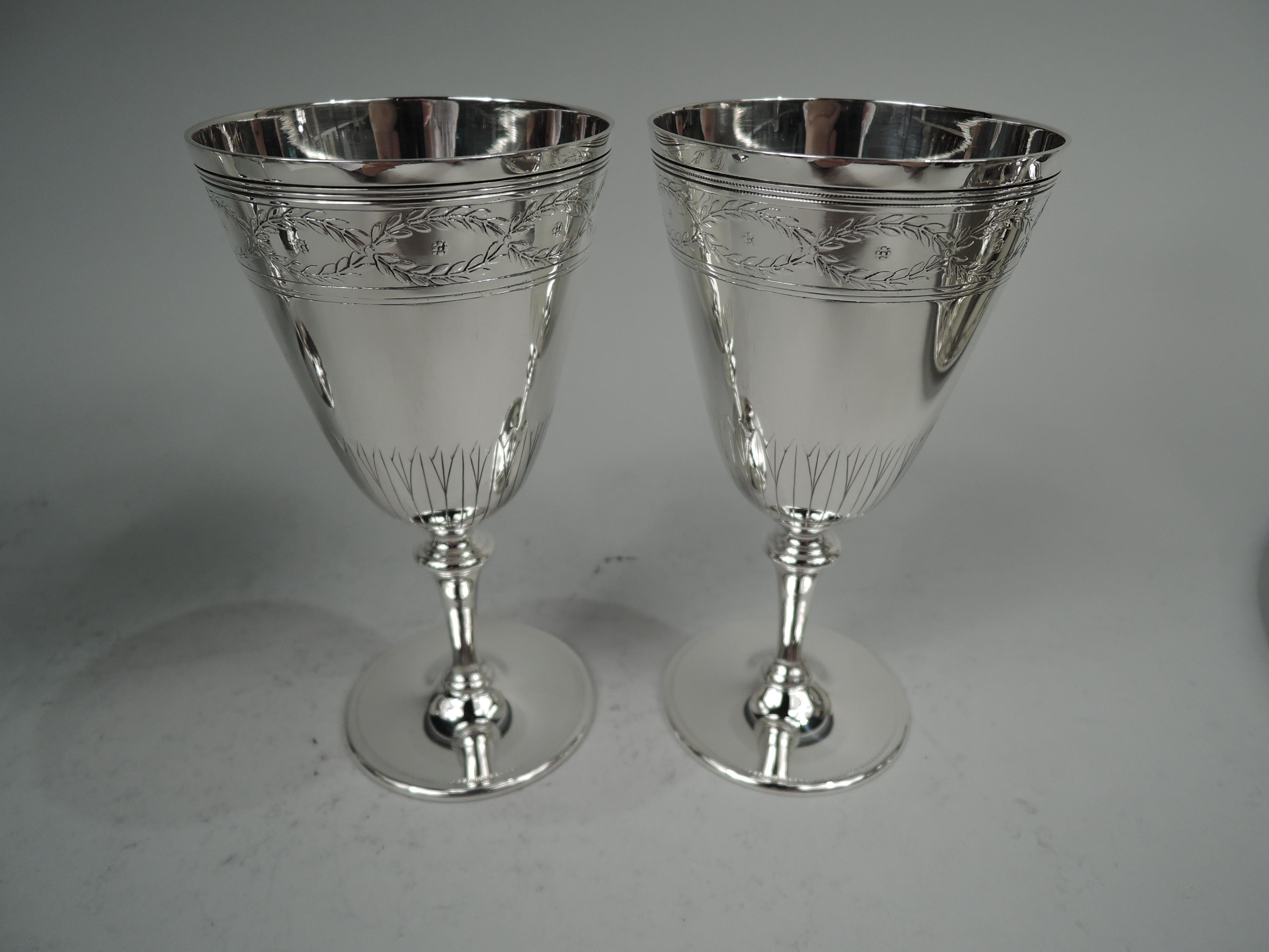 Tiffany Winthrop Drinks Set for 6 with Pitcher & Goblets on Tray For Sale 2