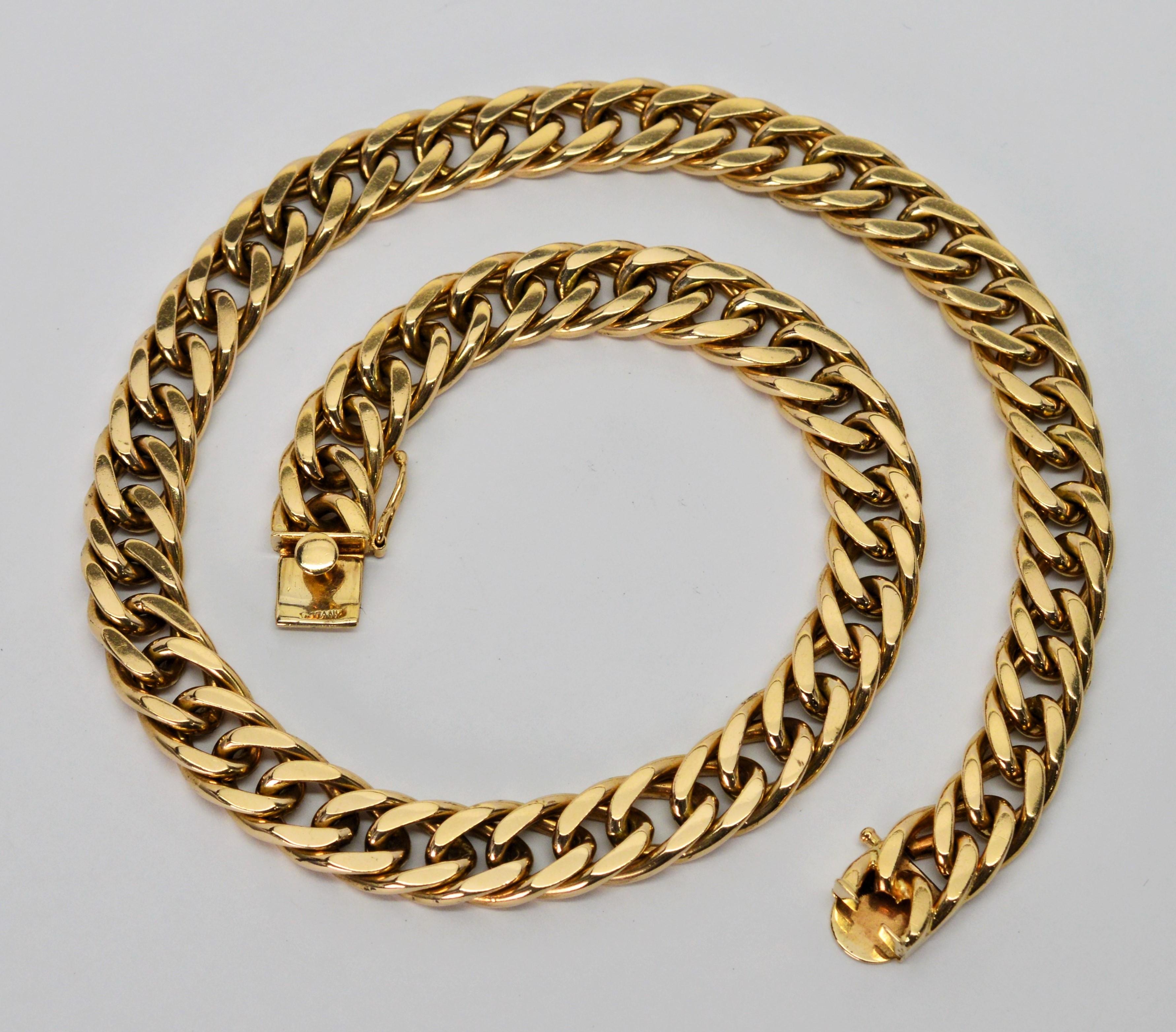 Tiffany & Co. Yellow Gold Curb Chain Statement Necklace In Good Condition In Mount Kisco, NY