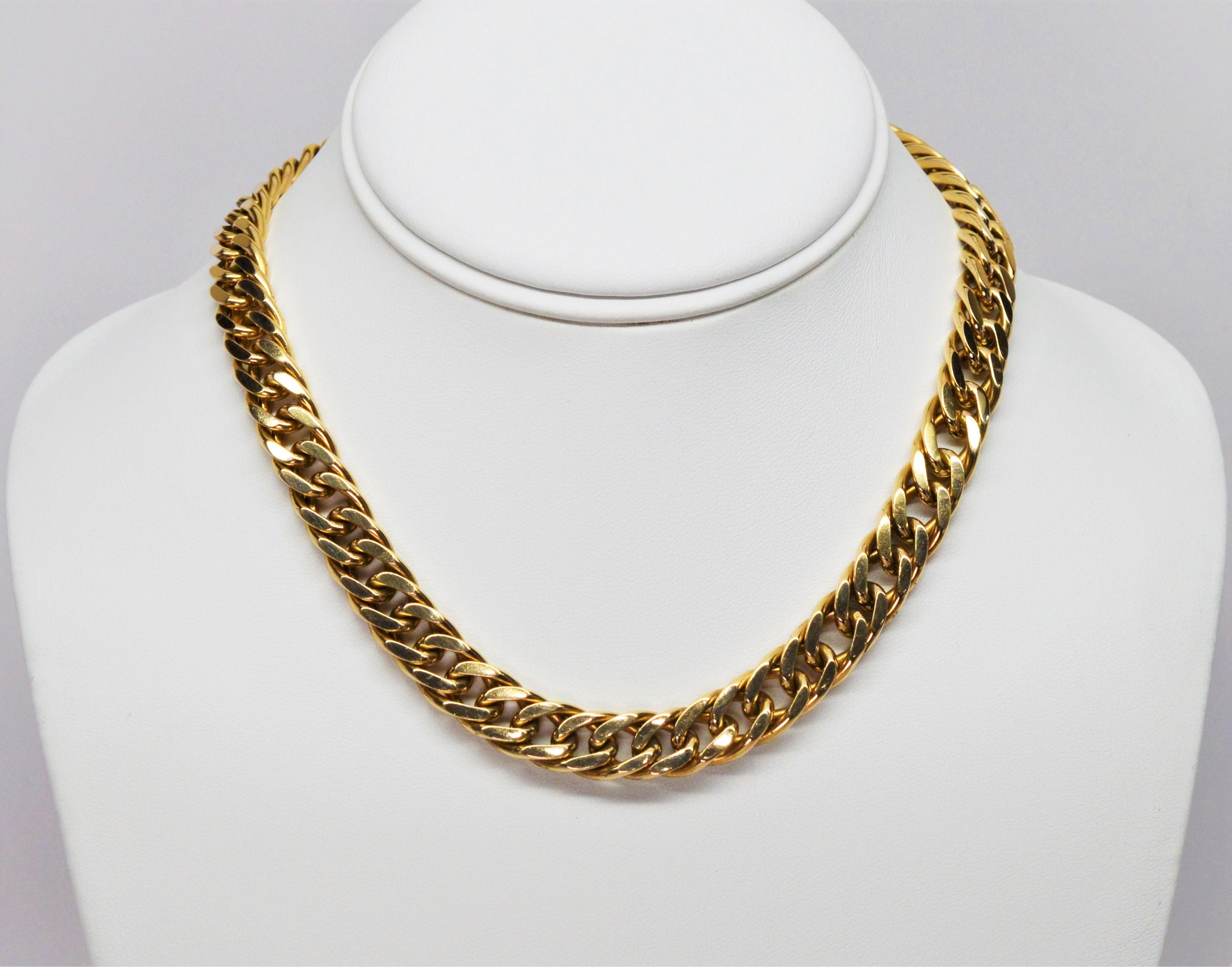 Tiffany & Co. Yellow Gold Curb Chain Statement Necklace 1