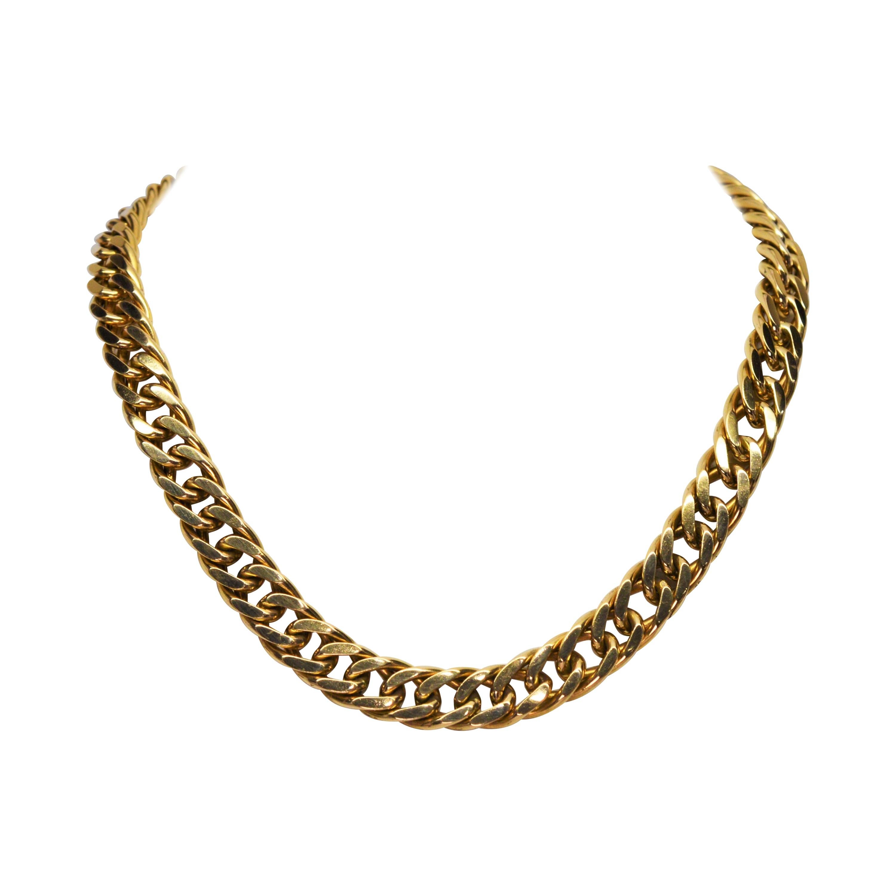 Tiffany & Co. Yellow Gold Curb Chain Statement Necklace