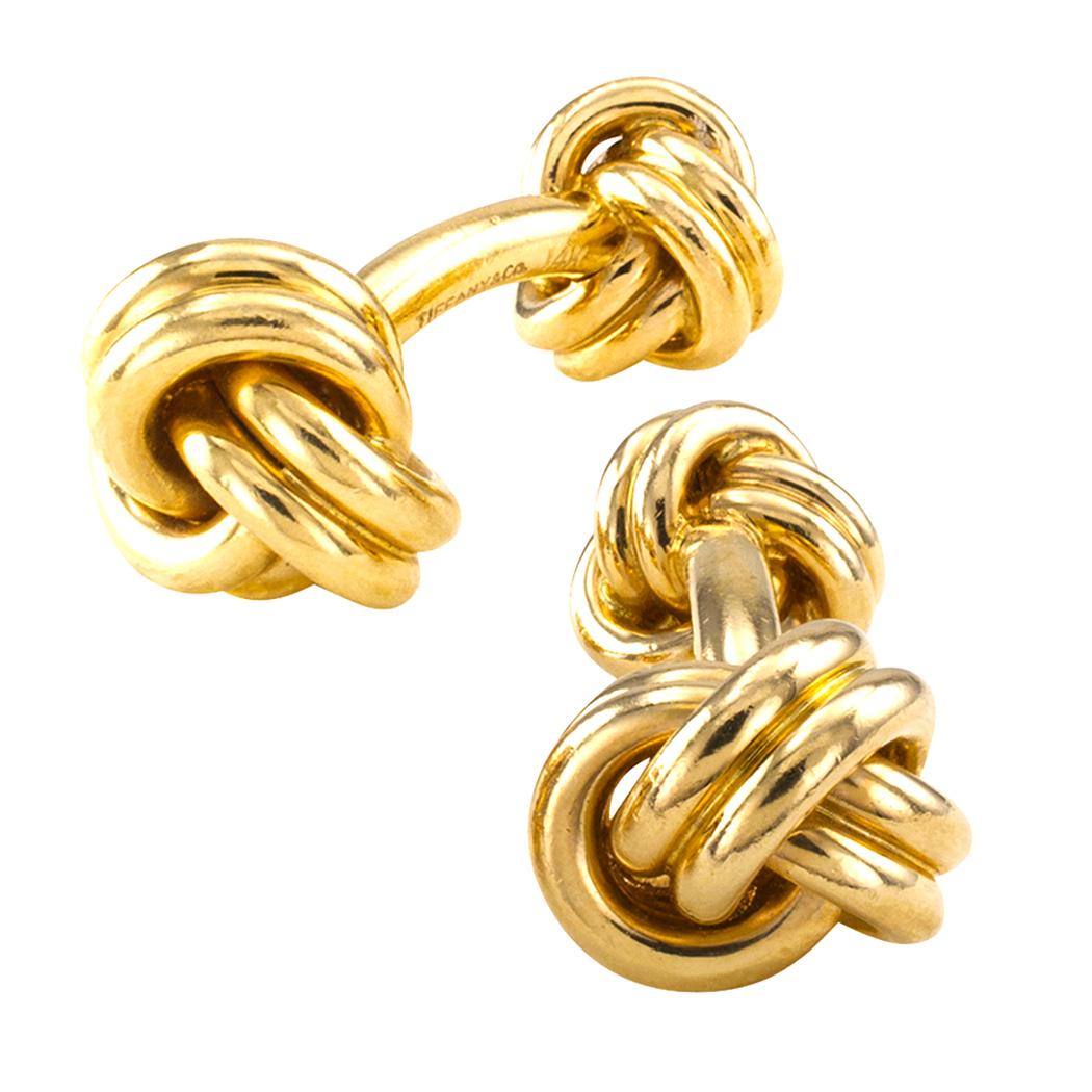 Modern Tiffany & Co. Yellow Gold Knot Cufflinks