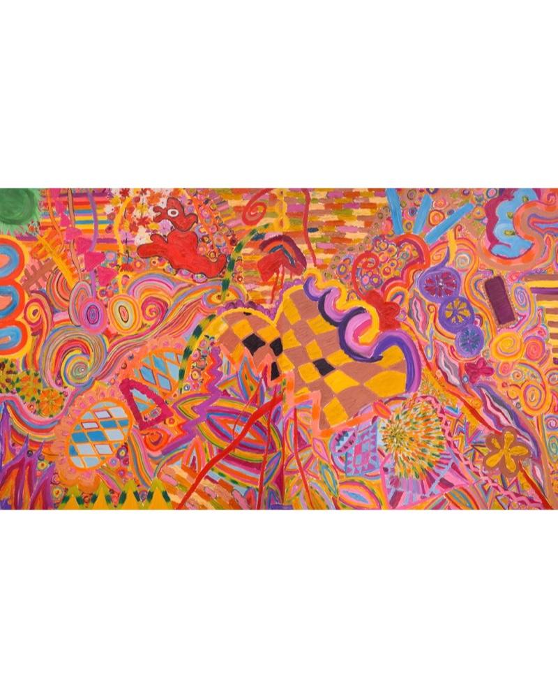 Tiffany Zhu Abstract Painting – Buntes (diptychon): Zeitgenössisches abstraktes Ölgemälde