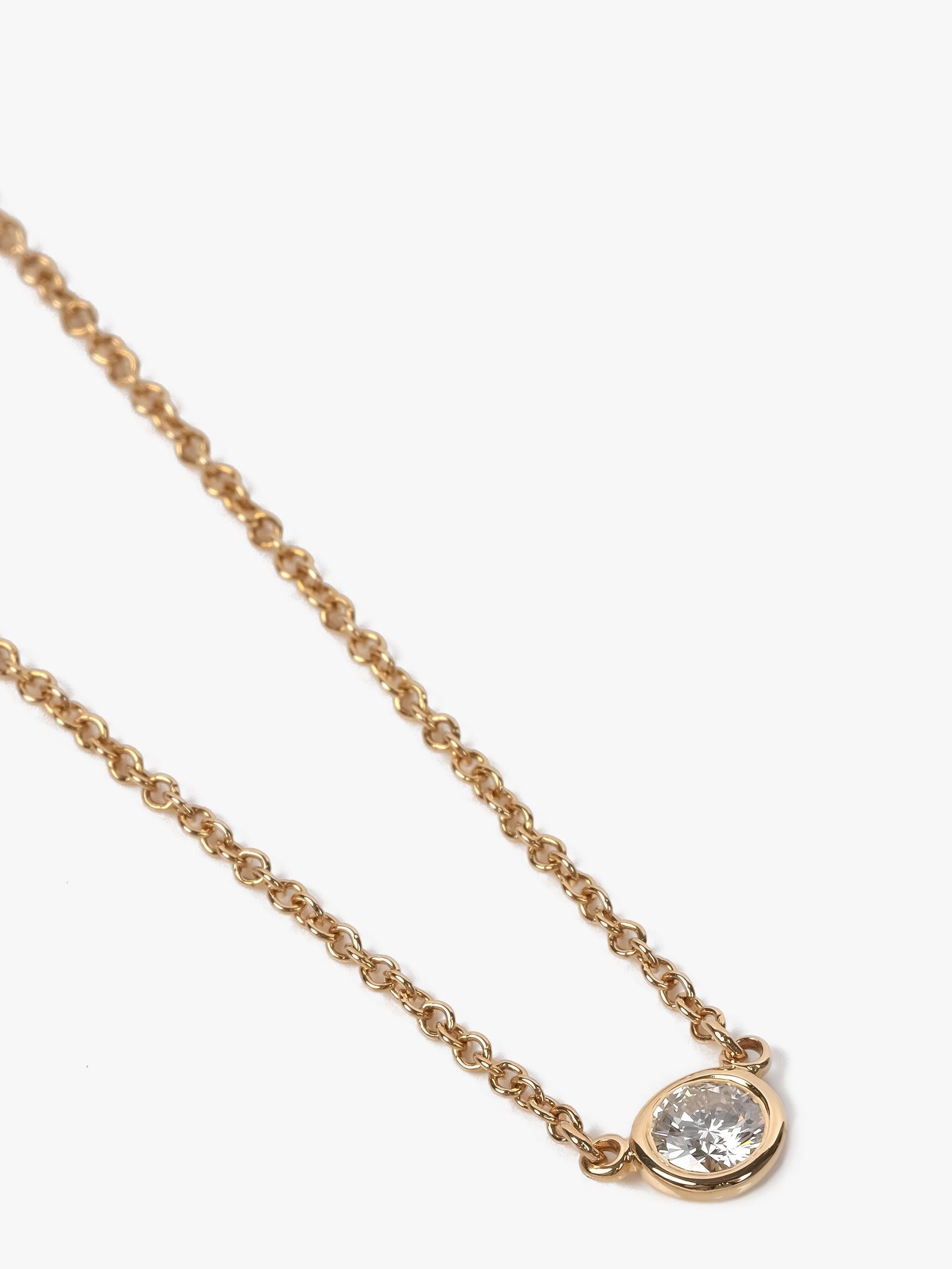 Brilliant Cut Tiffany&Co. 0.17ct 18ct Yellow Gold Diamonds by theYard Solitaire Pendant
