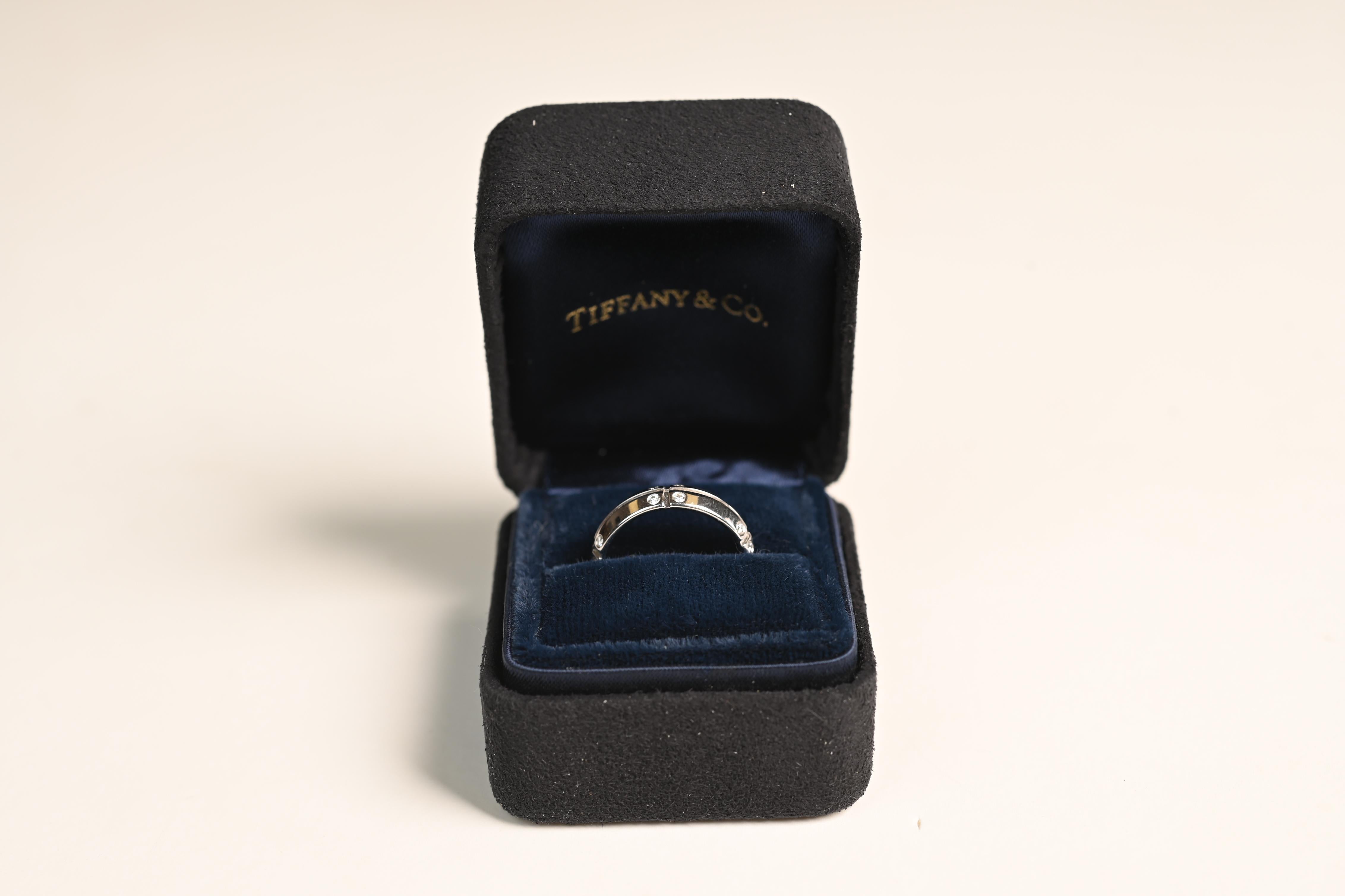 Tiffany & Co. Alianza de diamantes talla brillante redonda (aprox. 0,20 quilates) Art Decó en venta