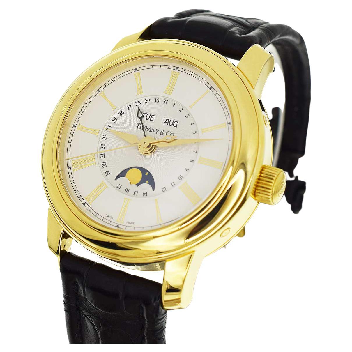 Tiffany and Co. 18 Karat Yellow Gold Mark Round Triple Calendar Moon