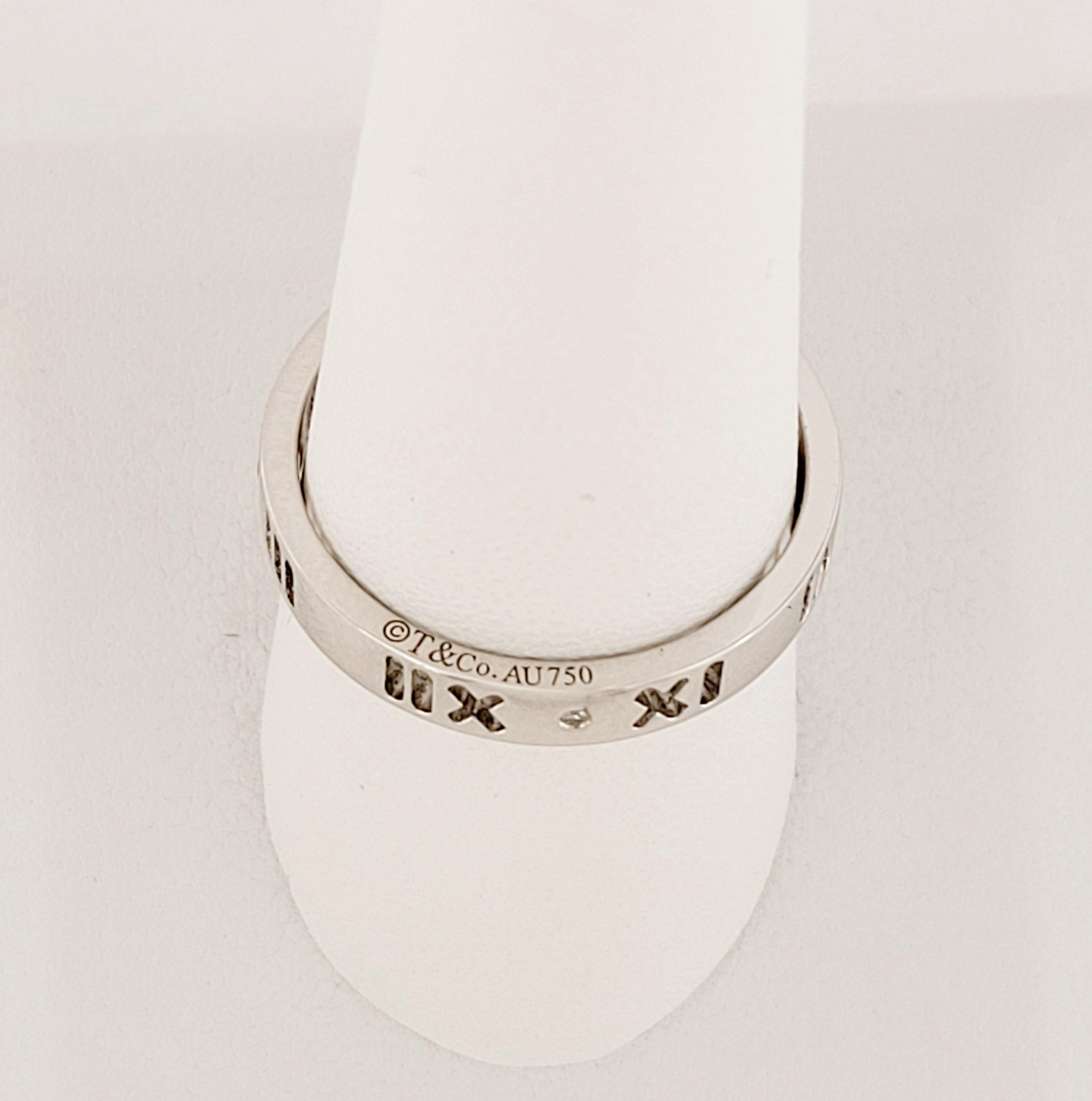 Tiffany&Co. 18 Karat Weißgold Diamant Atlas durchbrochener Ring, Größe 9 im Zustand „Hervorragend“ im Angebot in New York, NY