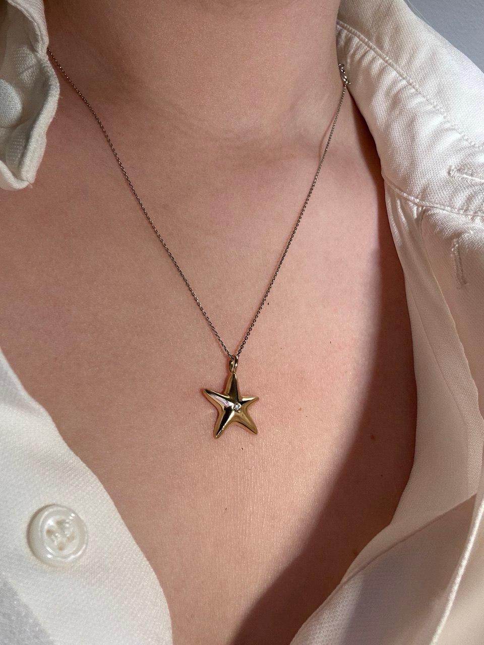 Tiffany&Co by Elsa Peretti Pendentif étoile en or jaune 18 carats vintage avec diamants en vente 6