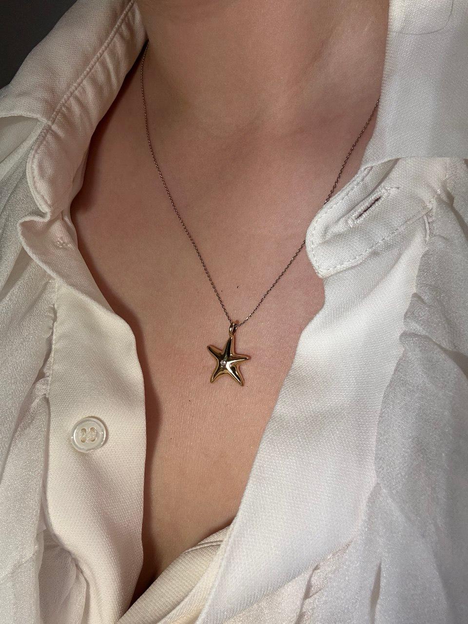 Tiffany&Co by Elsa Peretti Pendentif étoile en or jaune 18 carats vintage avec diamants en vente 7