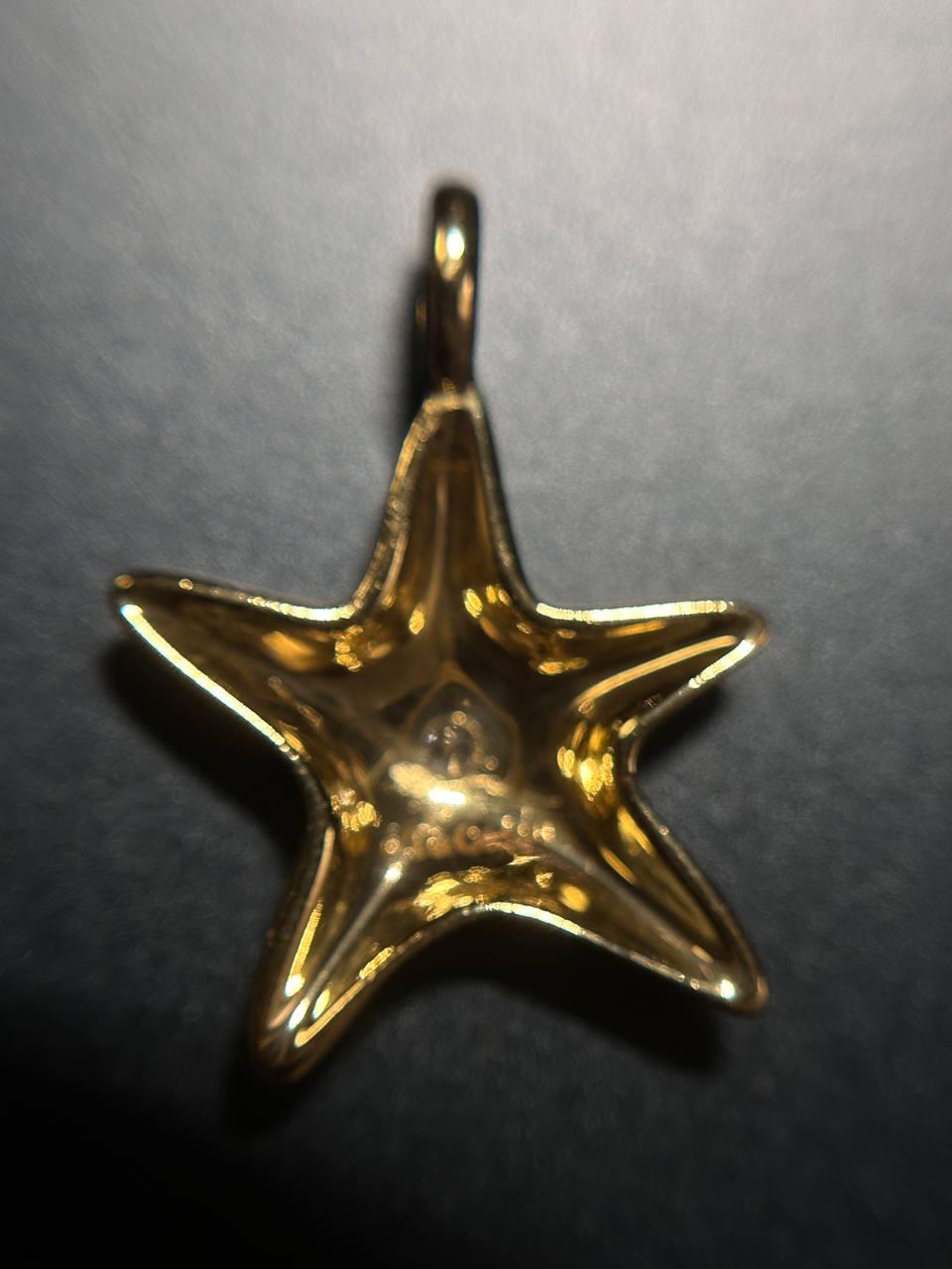 Tiffany&Co by Elsa Peretti Pendentif étoile en or jaune 18 carats vintage avec diamants en vente 3