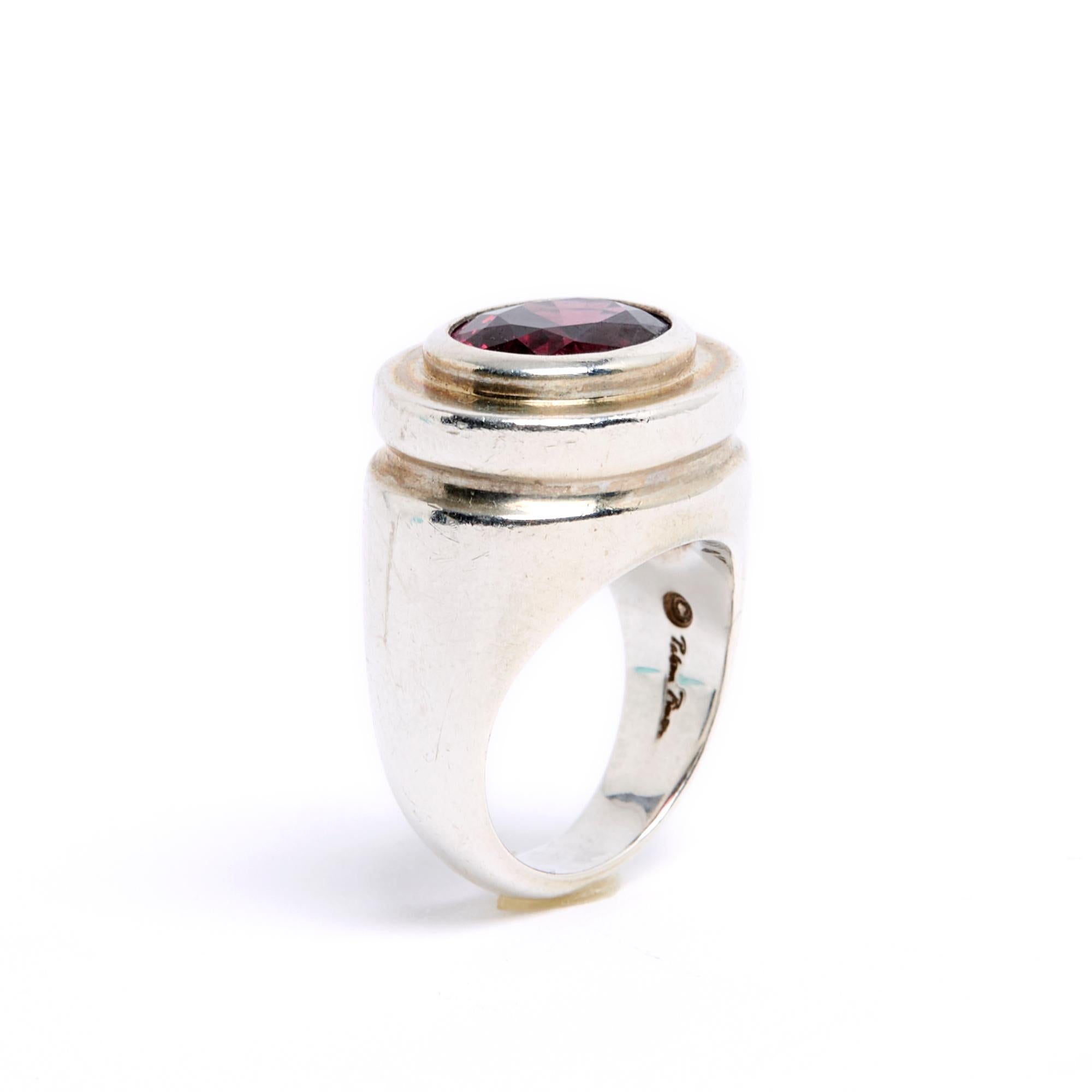 Tiffany&CO by Paloma Picasso Ring aus Rhodolith und Silber TDD51/52 US5 3/4 (Art déco) im Angebot