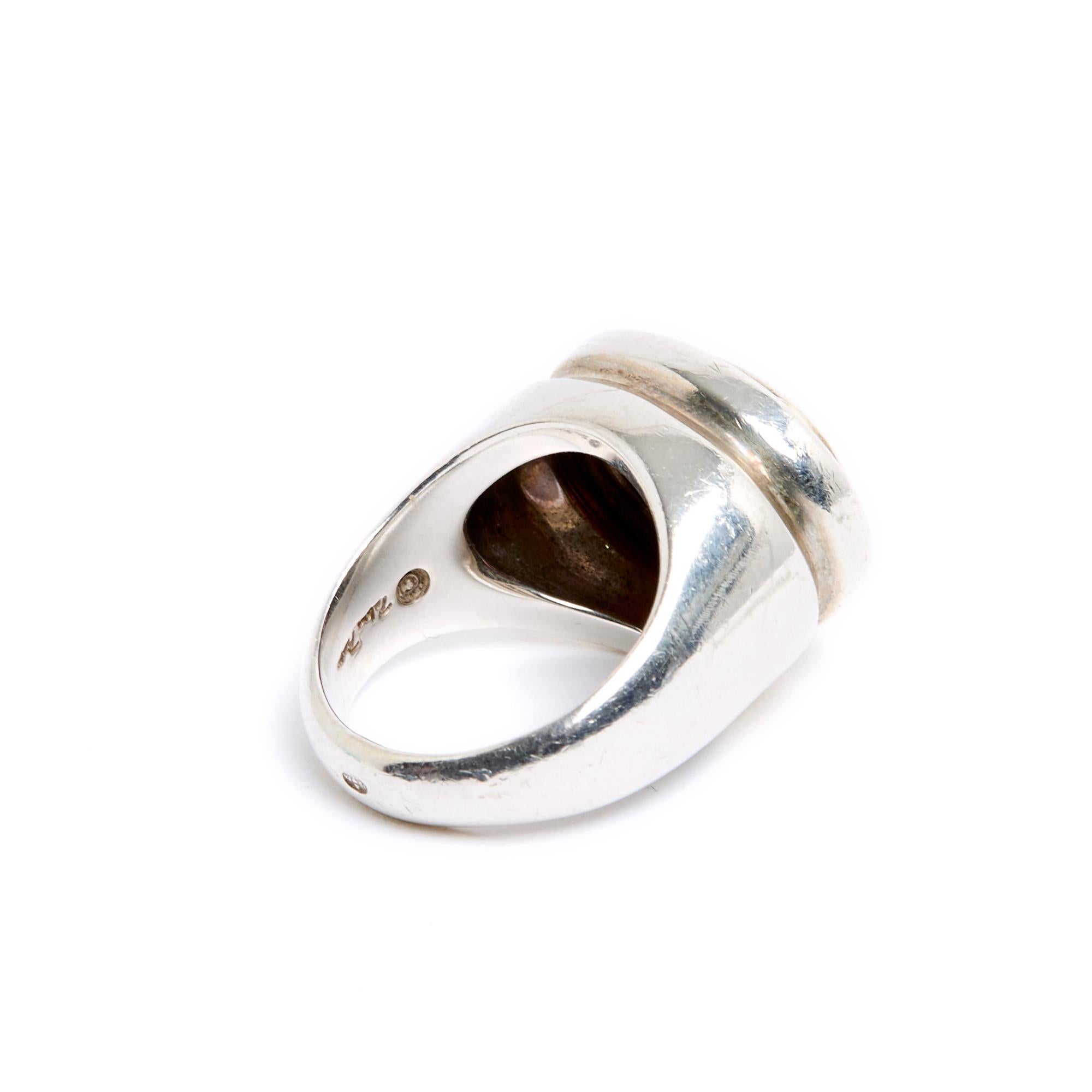 Tiffany&CO by Paloma Picasso Ring aus Rhodolith und Silber TDD51/52 US5 3/4 (Marquiseschliff) im Angebot