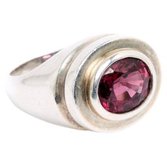 Retro Tiffany&CO by Paloma Picasso Rhodolite and Silver Ring TDD51/52 US5 3/4