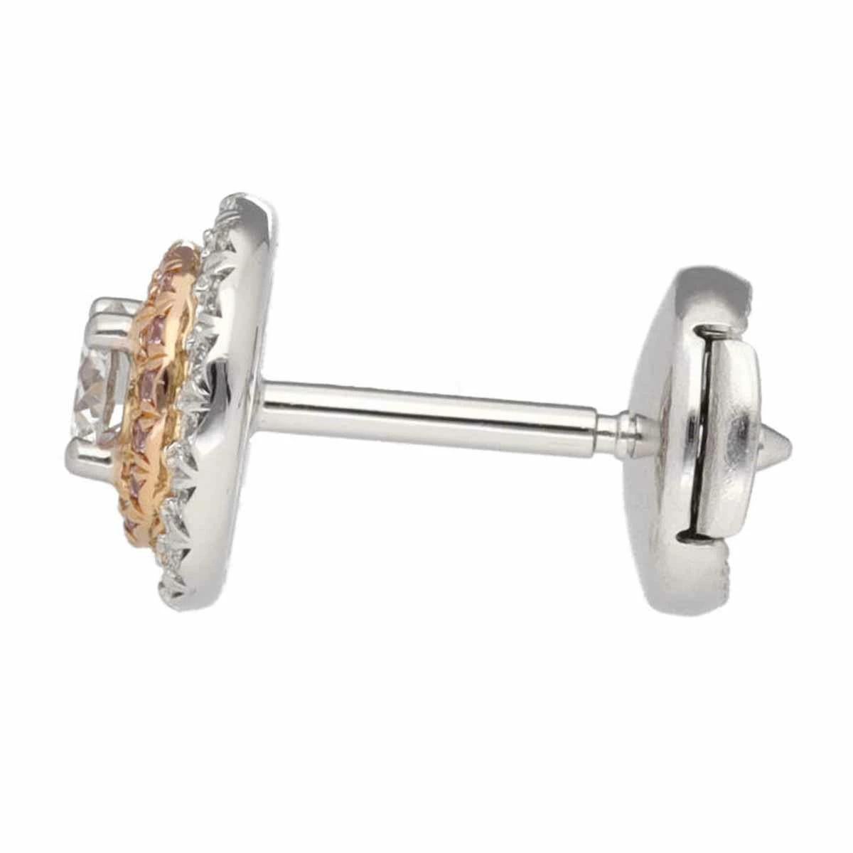 Women's TIFFANY&Co. Diamond 0.16ct/0.16ct Platinum 18K Pink Gold Soleste Studs Earrings For Sale