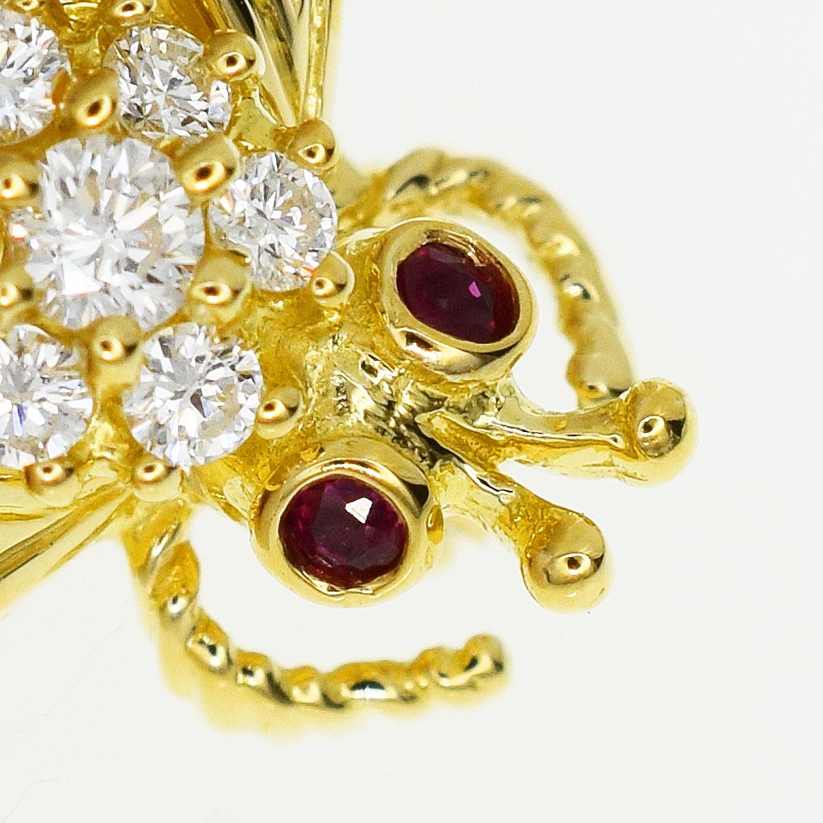 Tiffany & Co. Diamond Ruby 18 Karat Bee Brooch 2