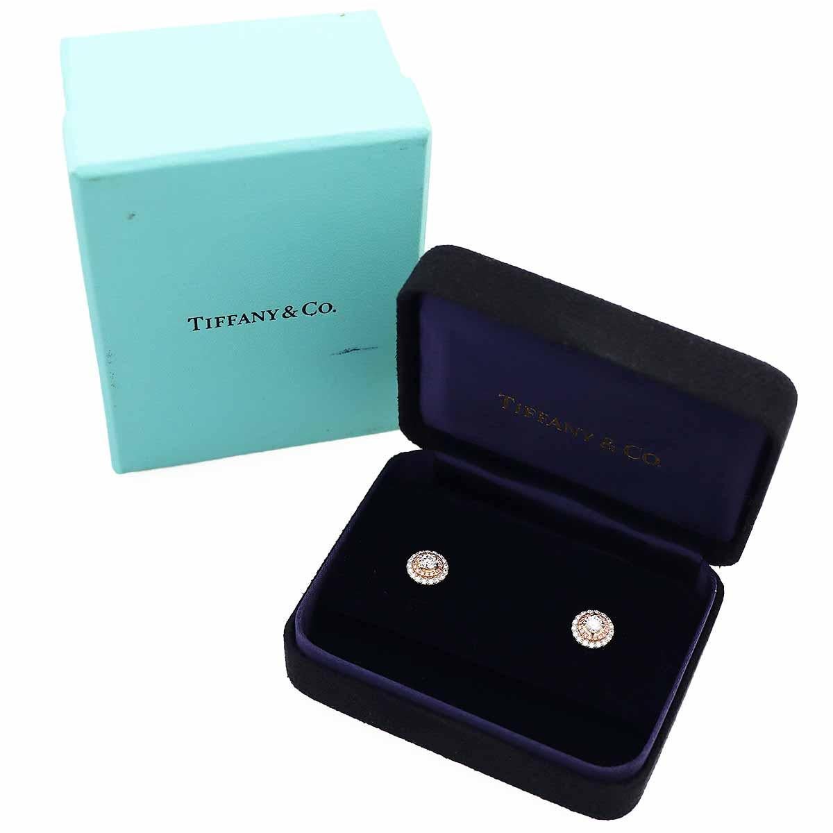 TIFFANY&Co. Diamond 0.16ct/0.16ct Platinum 18K Pink Gold Soleste Studs Earrings For Sale 3