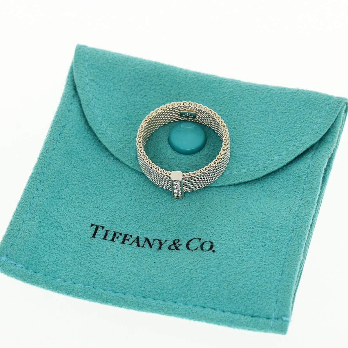 Tiffany & Co. Diamond Sterling 925 Silver Somerset Ring 6