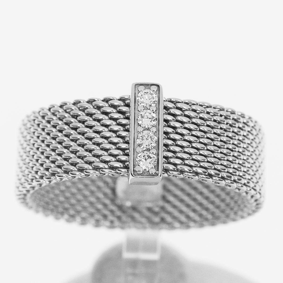 Tiffany & Co. Diamond Sterling 925 Silver Somerset Ring In Good Condition In Tokyo, JP