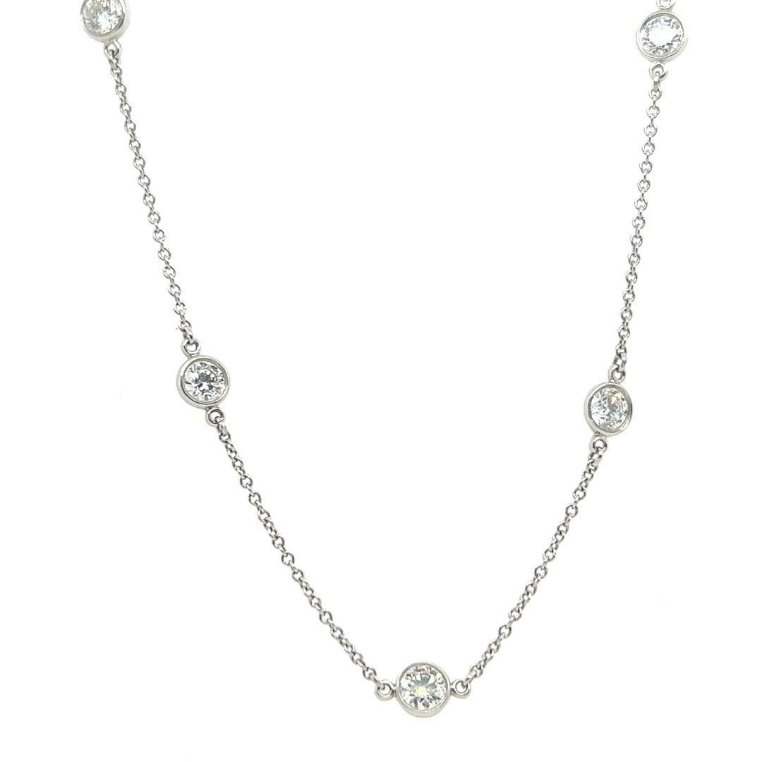 Tiffany&Co Elsa Peretti 2.5 Carat Natural Diamonds by the Yard Platinum Necklace For Sale 3