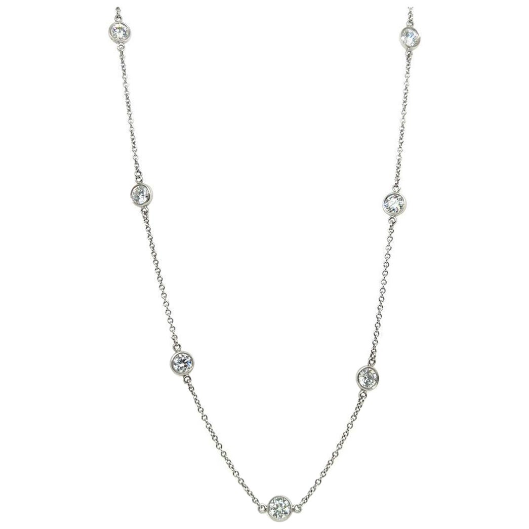 Tiffany & Co. Collana in platino con diamanti naturali da 2,5 carati Elsa Peretti for Tiffany & Co.
