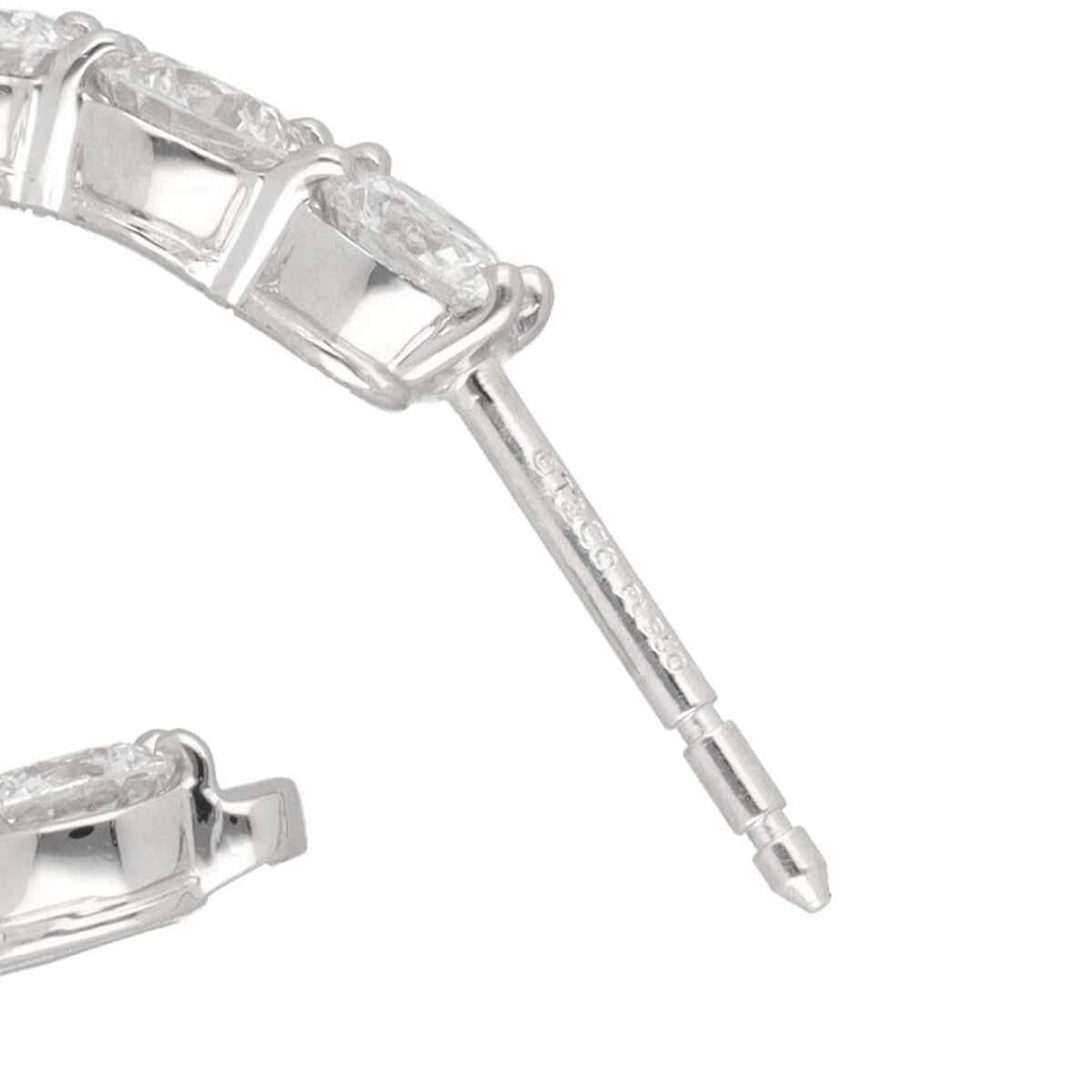 Round Cut TIFFANY&Co. Inside Out Hoop Diamond 4.50ct Platinum Earrings For Sale