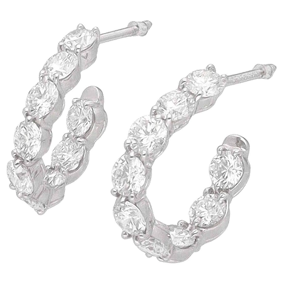 TIFFANY&Co. Inside Out Hoop Diamond 4.50ct Platinum Earrings