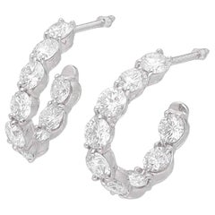 TIFFANY&Co. Inside Out Hoop Diamond 4.50ct Platinum Earrings