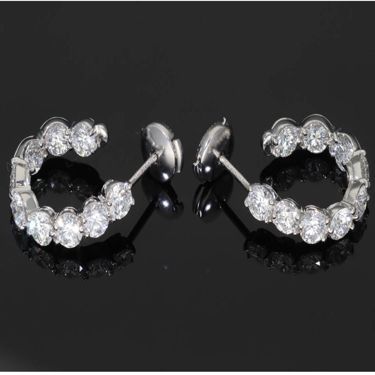 Tiffany & Co. Orecchini Inside Out Hoop Diamond 4.50ct in platino in vendita 6