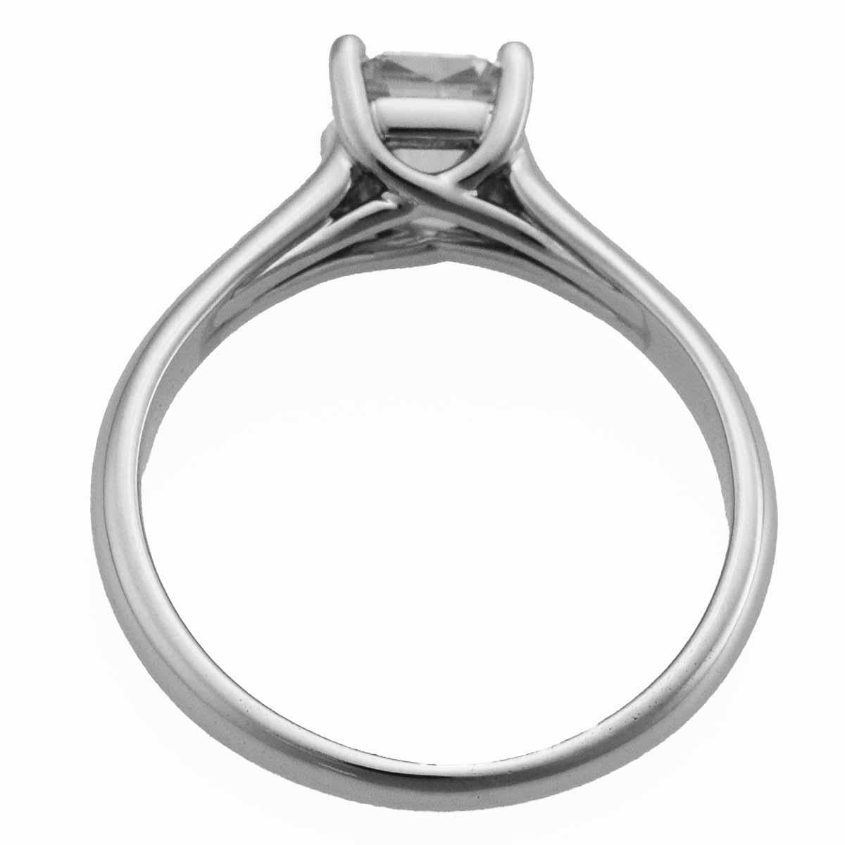 Square Cut Tiffany & Co. Lucida 0.86 Carat Diamond Platinum Solitaire Ring