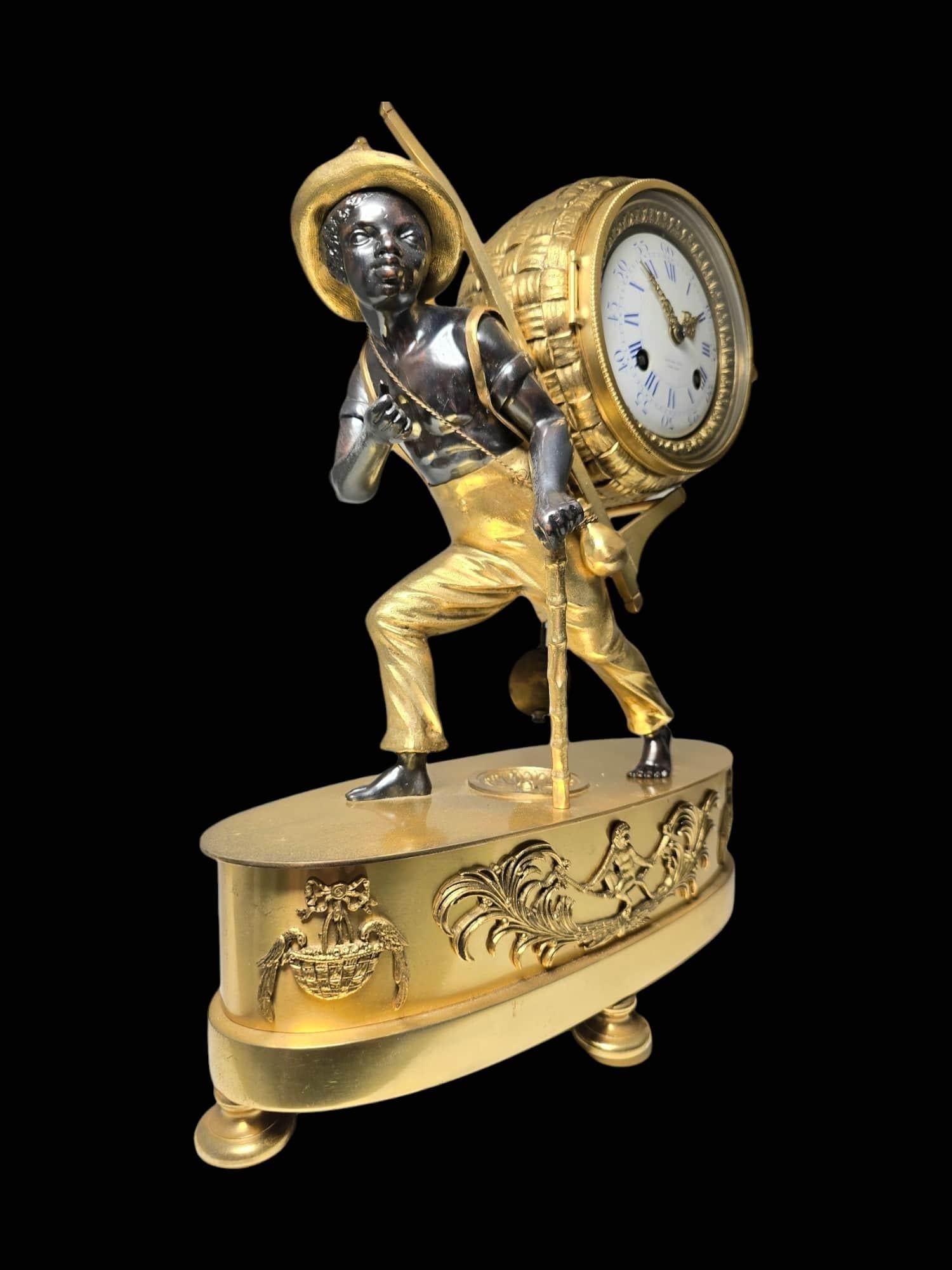 Tiffany&Co Mantel Clock “Le Portefaix” After Design By Jean-André Reiche For Sale 10