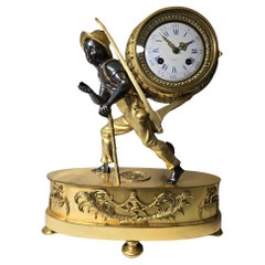 Used Tiffany&Co Mantel Clock “Le Portefaix” After Design By Jean-André Reiche