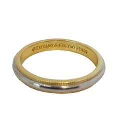 Tiffany & Co. Milgrain Two Tone Gold Yellow & Platinum Ring