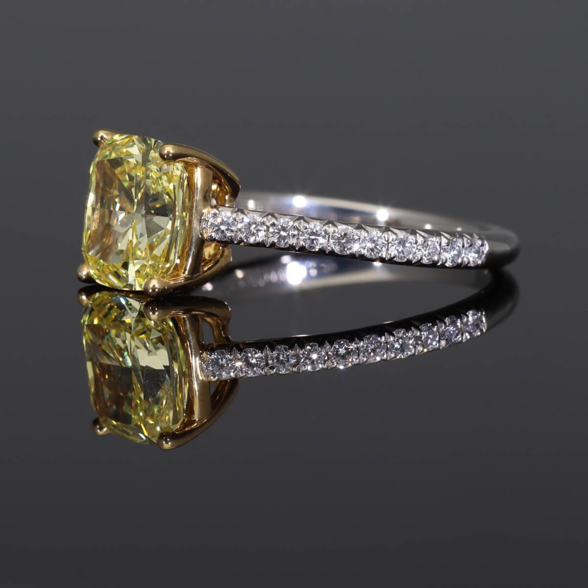 Tiffany & Co. Diamante giallo Novo 1,76ct FIY-VVS2-Ex Anello in platino US 4 1/4 in vendita 5