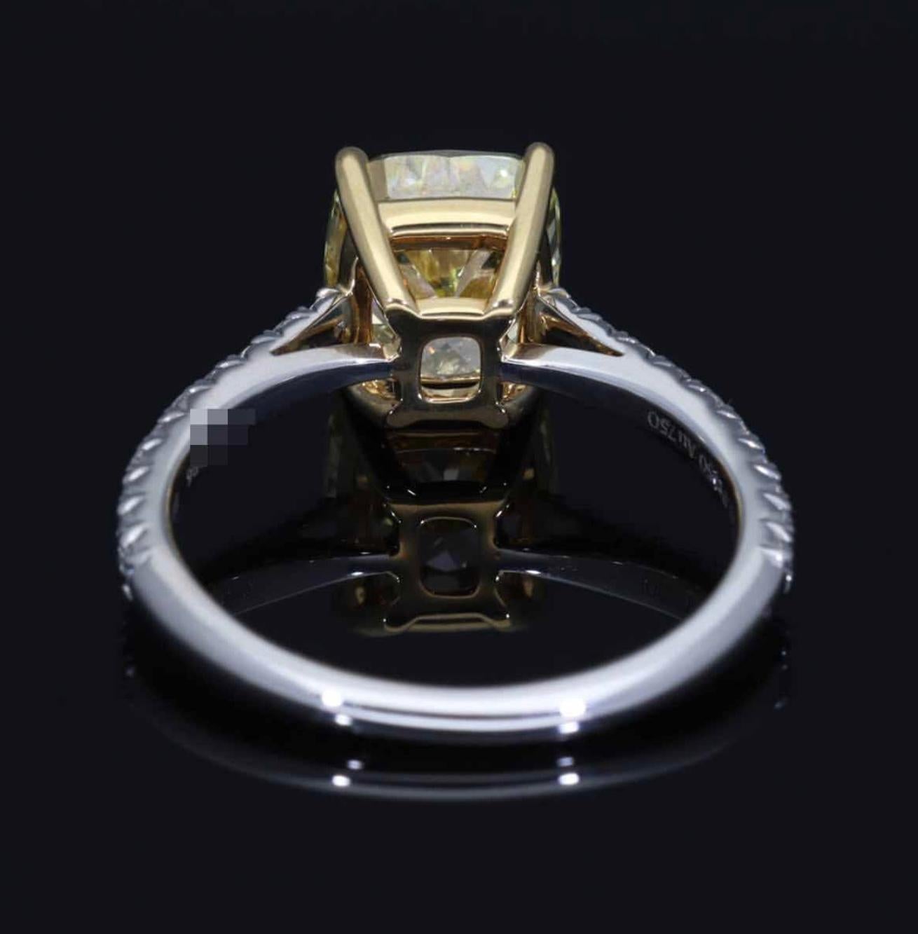 Tiffany & Co. Diamante giallo Novo 1,76ct FIY-VVS2-Ex Anello in platino US 4 1/4 in vendita 7