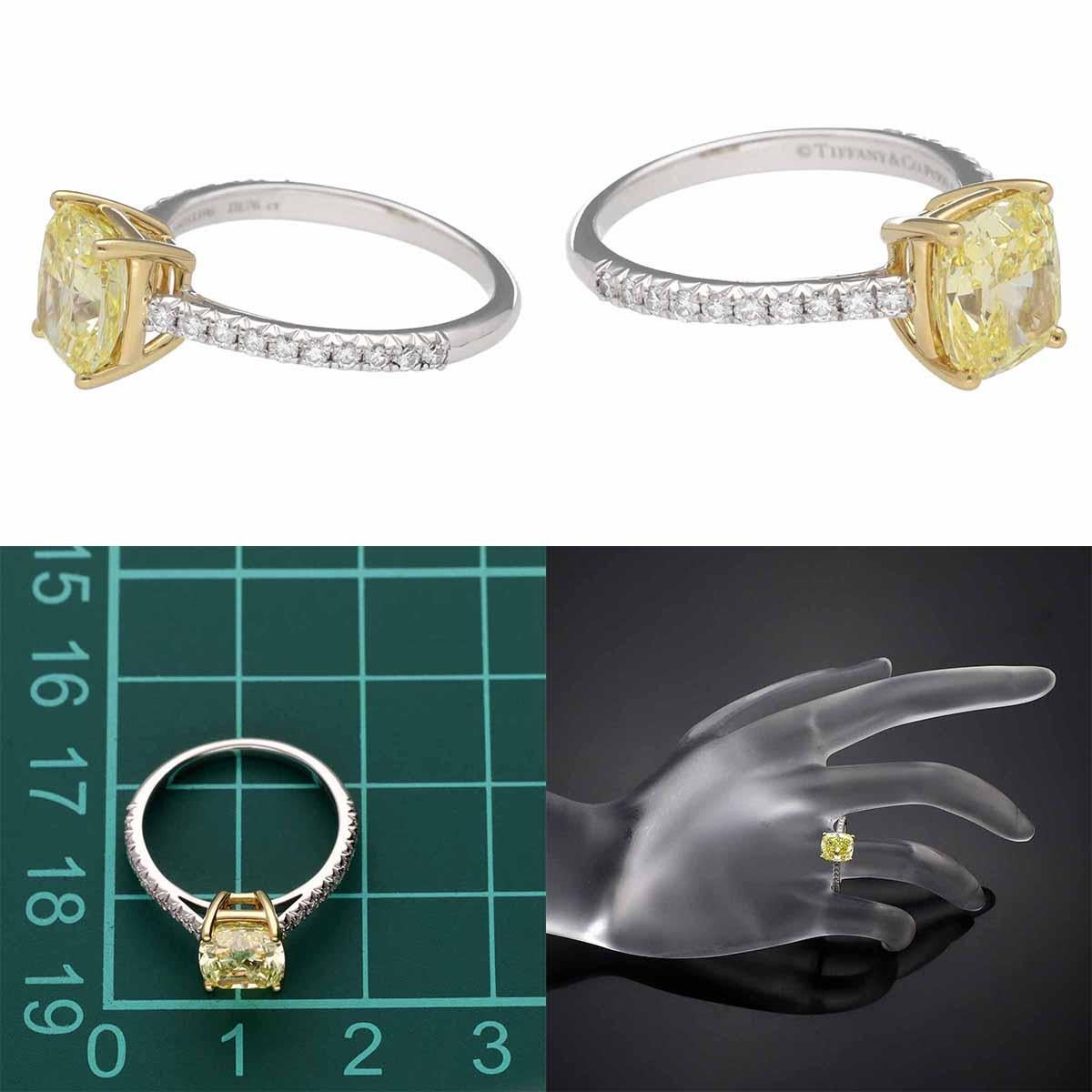 TIFFANY&Co. Novo Bague en platine avec diamant jaune 1,76ct FIY-VVS2-Ex US 4 1/4 Pour femmes en vente