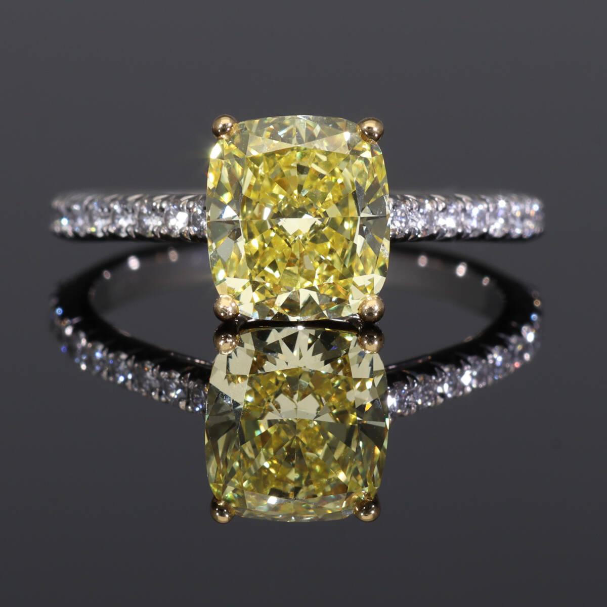 Tiffany & Co. Diamante giallo Novo 1,76ct FIY-VVS2-Ex Anello in platino US 4 1/4 in vendita 4